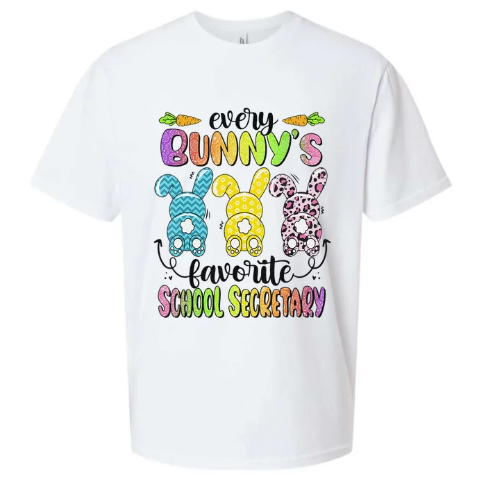 Easter Every Bunny Is Favorite School Secretary Rabbits Sueded Cloud Jersey T-Shirt