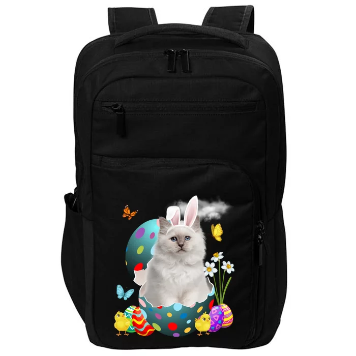 Easter Eggs Bir Bunny Cat Funny Gift Cat Dad Cat Mom Gift Impact Tech Backpack