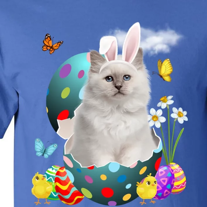 Easter Eggs Bir Bunny Cat Funny Gift Cat Dad Cat Mom Gift Tall T-Shirt