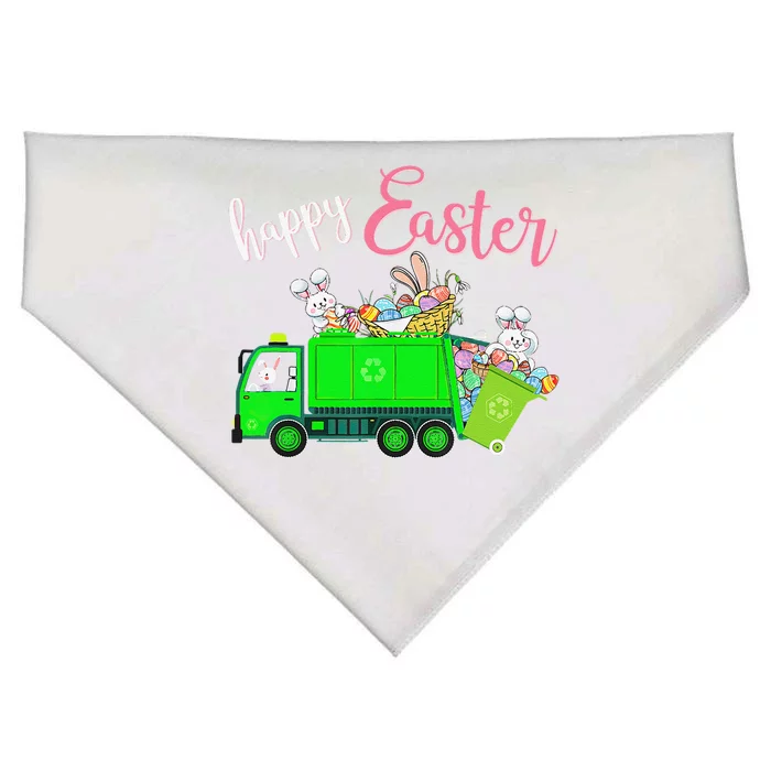 Easter Eggs Bunnies Happy Easter Ridding Garbage Truck USA-Made Doggie Bandana