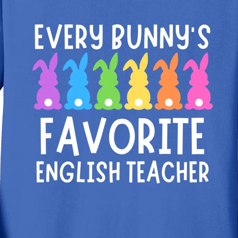 Easter Every Bunnys Favorite English Teacher Gift Kids Long Sleeve Shirt