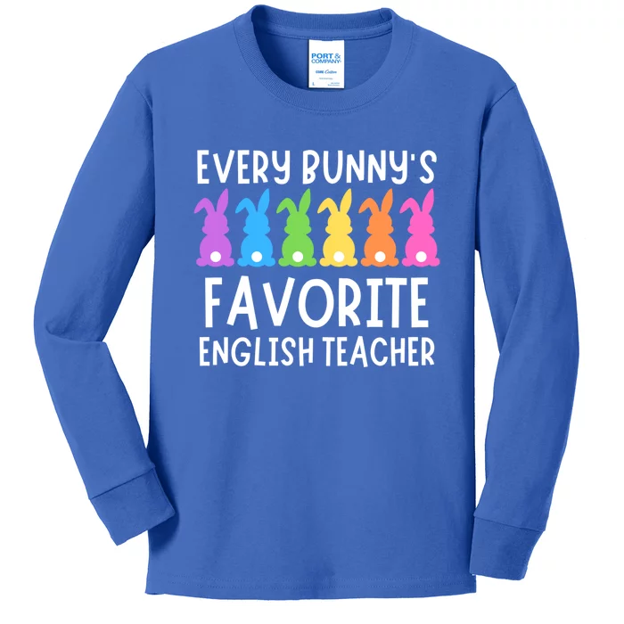 Easter Every Bunnys Favorite English Teacher Gift Kids Long Sleeve Shirt