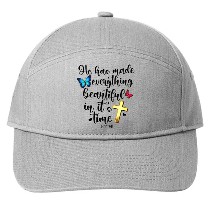 Ecclesiastes Ecc Bible Verse Watercolor Butterfly Funny Cute Gift 7-Panel Snapback Hat