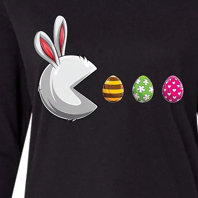 Easter Eggs Bunny Cute Holiday Womens Cotton Relaxed Long Sleeve T-Shirt