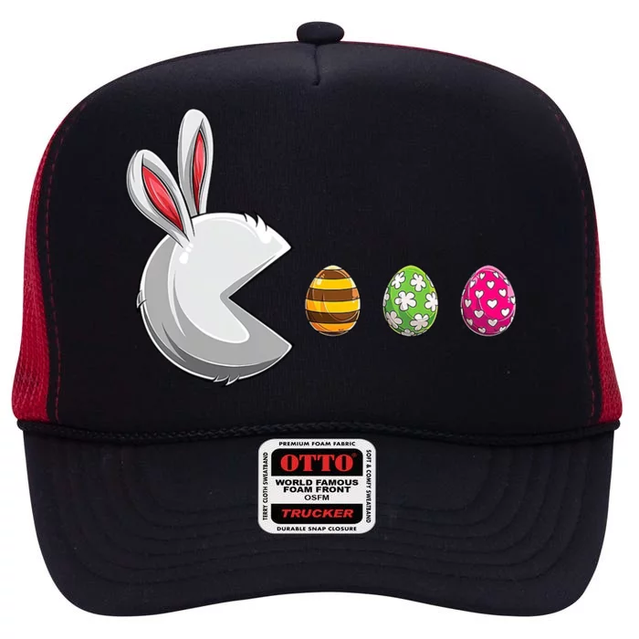 Easter Eggs Bunny Cute Holiday High Crown Mesh Trucker Hat