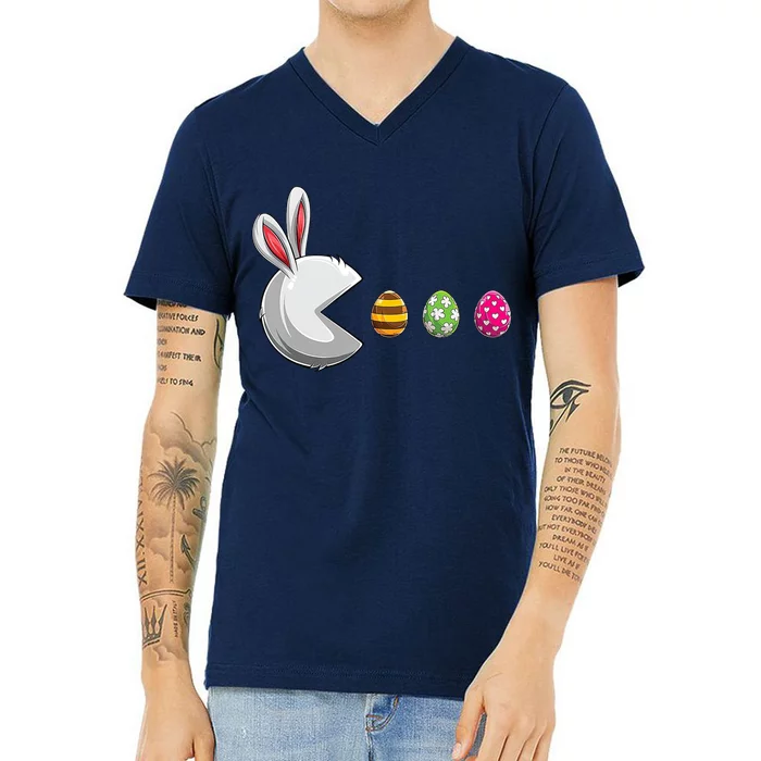 Easter Eggs Bunny Cute Holiday V-Neck T-Shirt