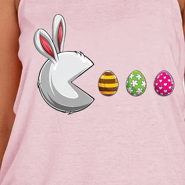 Easter Eggs Bunny Cute Holiday Women's Knotted Racerback Tank