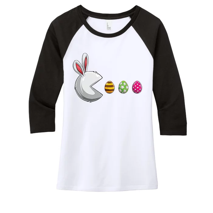 Easter Eggs Bunny Cute Holiday Women's Tri-Blend 3/4-Sleeve Raglan Shirt