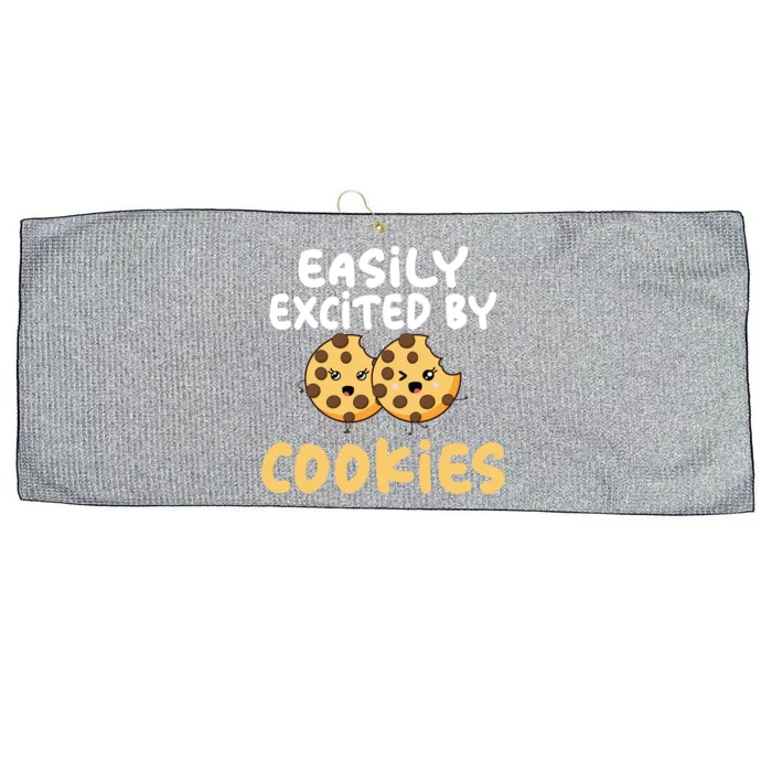 Easily Ecxited By Cookies Lover Cool Gift Large Microfiber Waffle Golf Towel