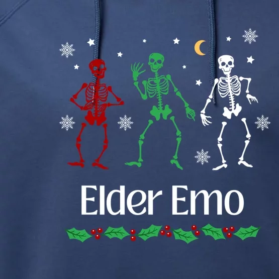 Elder Emo Christmas And Goth Dancing Skeletons For Xmas Gift Performance Fleece Hoodie