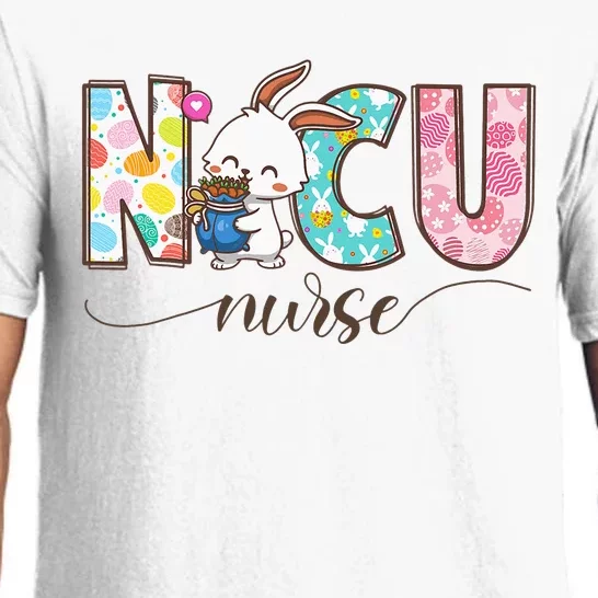 Easter Eggs Cute Bunny Rabbit Happy Easter Day NICU Nurse Pajama Set