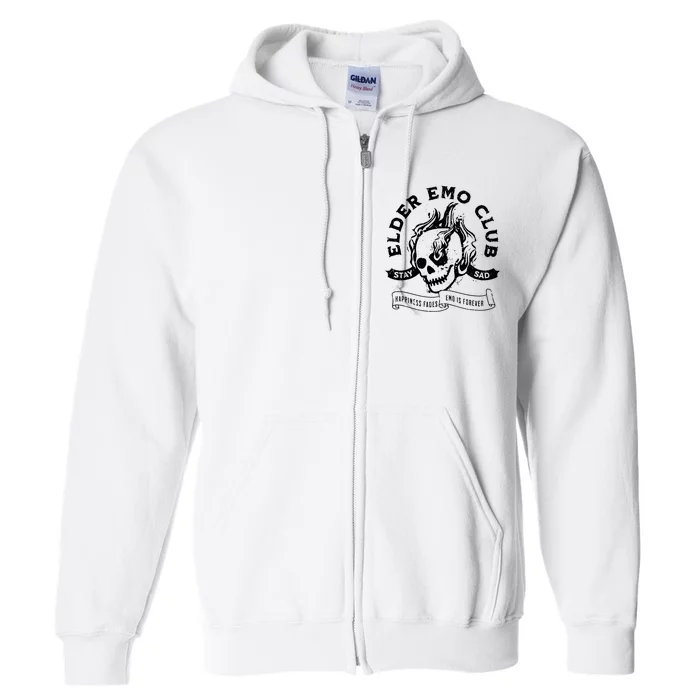 Elder Emo Club Apparel Front & Back Full Zip Hoodie