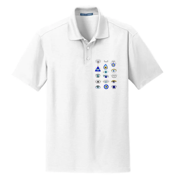 Evil Eye Curse Protection Hand of Hamsa Seeing Eyes Evil Eye Dry Zone Grid Performance Polo