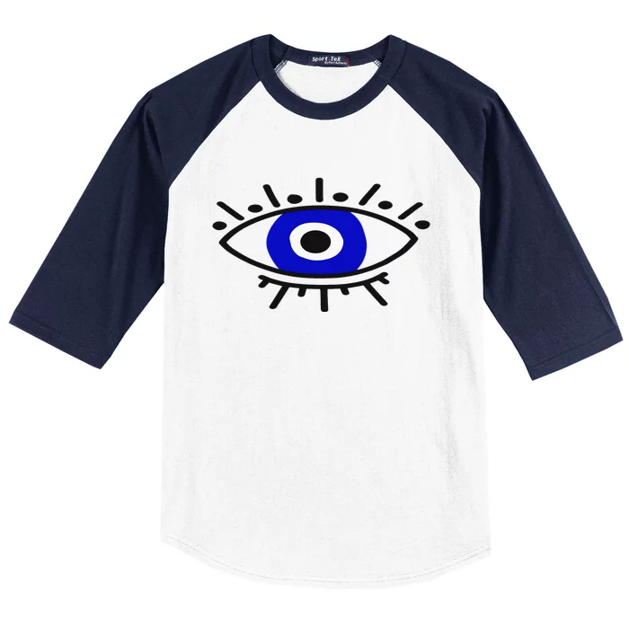 Evil Eye Curse Protection Hand Of Hamsa Seeing Eyes Evil Eye Baseball Sleeve Shirt