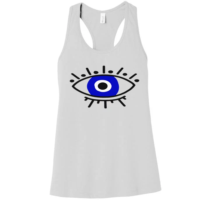 Evil Eye Curse Protection Hand Of Hamsa Seeing Eyes Evil Eye Women's Racerback Tank