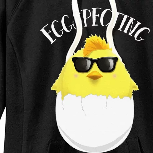 Eggspecting Easter Chick Spring Pregnancy Announcement Women's Fleece Hoodie