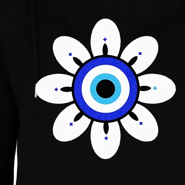 Evil Eye Cute Flower Esoteric Mystical Aesthetic Womens Funnel Neck Pullover Hood