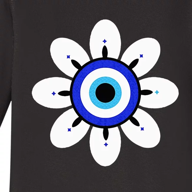 Evil Eye Cute Flower Esoteric Mystical Aesthetic Baby Long Sleeve Bodysuit