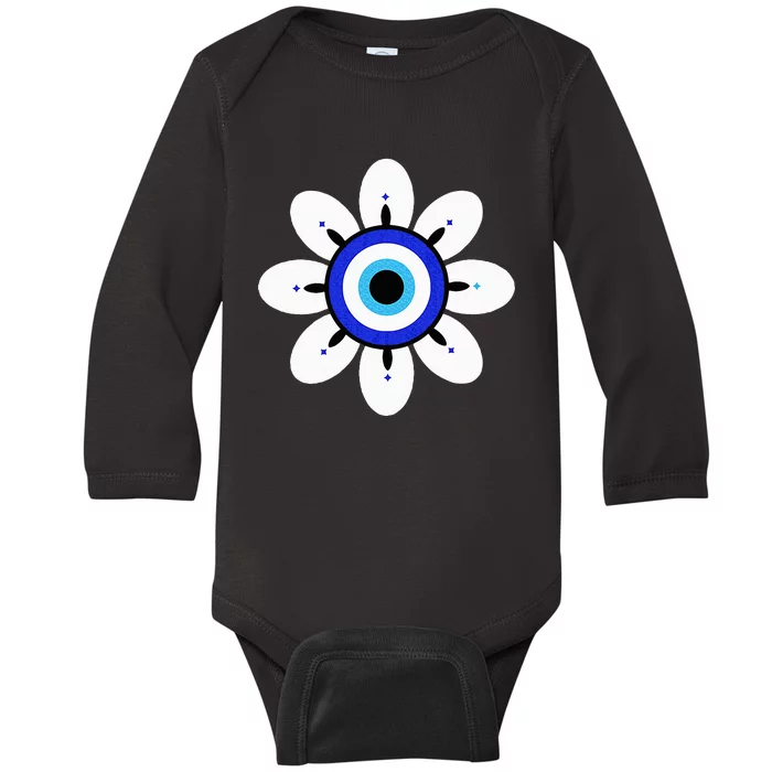 Evil Eye Cute Flower Esoteric Mystical Aesthetic Baby Long Sleeve Bodysuit