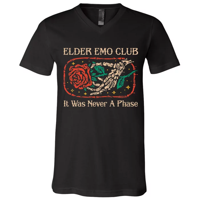 Elder Emo Club It Was Never A Phase V-Neck T-Shirt