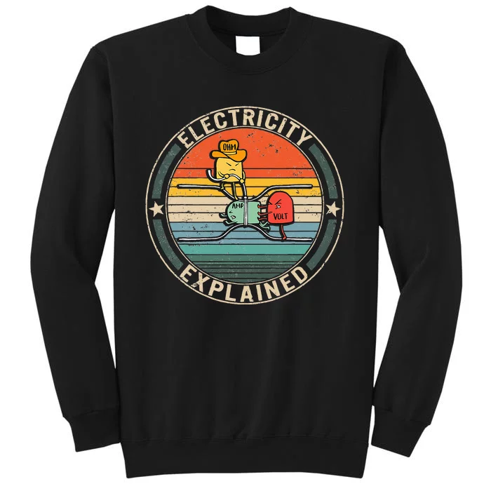 Electricity Explained Cute Ohm Volt Amp Electrical Engineer Tall Sweatshirt