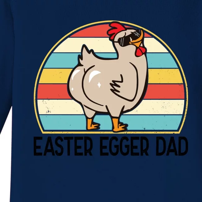 Easter Egger Chicken Dad Easter Egger Breed Dad Gift Baby Long Sleeve Bodysuit