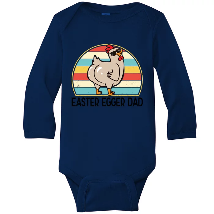 Easter Egger Chicken Dad Easter Egger Breed Dad Gift Baby Long Sleeve Bodysuit