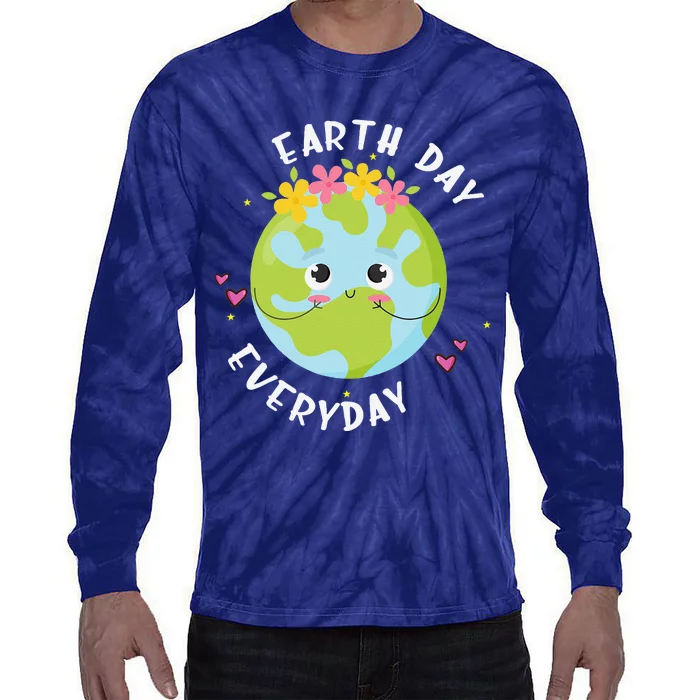 Earthday Everyday Cute Women Teacher Tie-Dye Long Sleeve Shirt