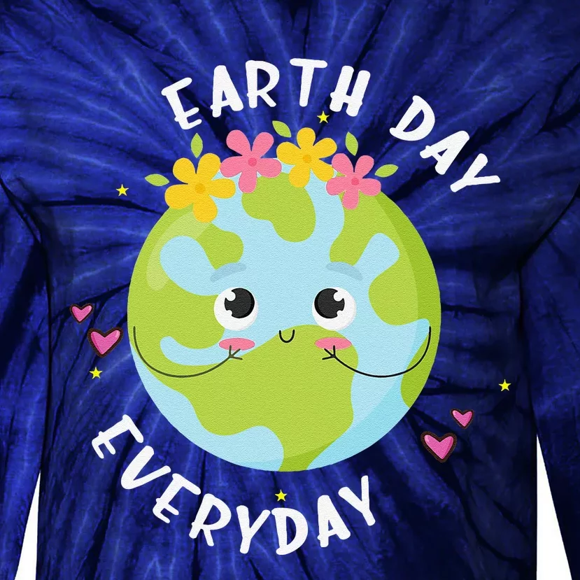 Earthday Everyday Cute Women Teacher Tie-Dye Long Sleeve Shirt