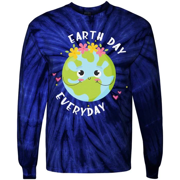 Earthday Everyday Cute Women Teacher Tie-Dye Long Sleeve Shirt