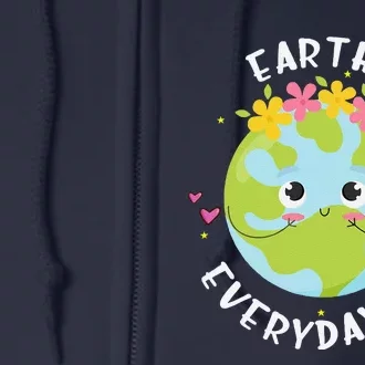 Earthday Everyday Cute Women Teacher Full Zip Hoodie