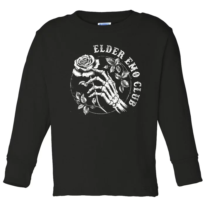 Elder Emo Club Vintage Skeleton Toddler Long Sleeve Shirt