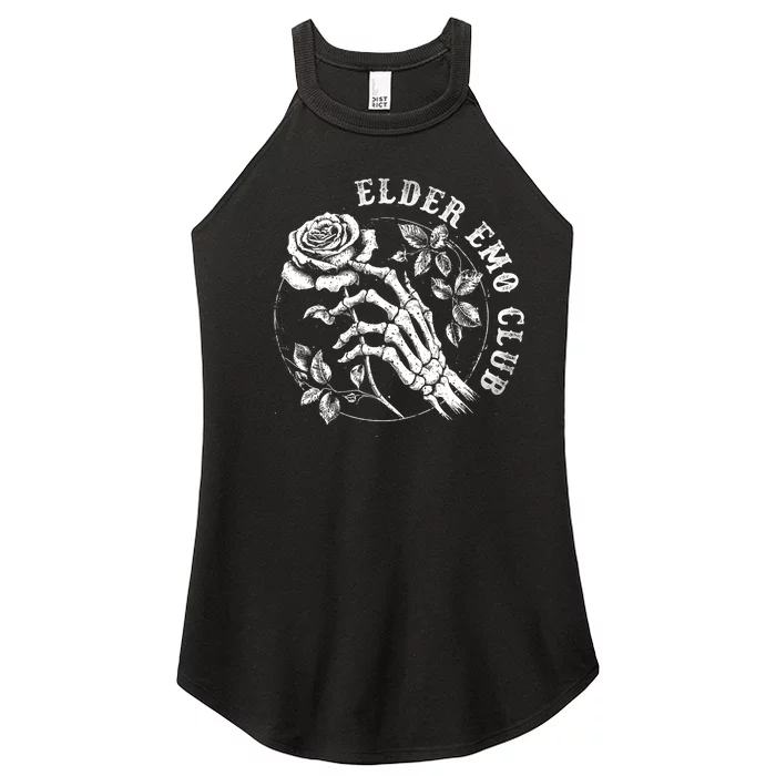 Elder Emo Club Vintage Skeleton Women’s Perfect Tri Rocker Tank