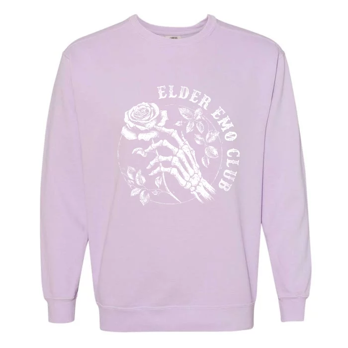 Elder Emo Club Vintage Skeleton Garment-Dyed Sweatshirt