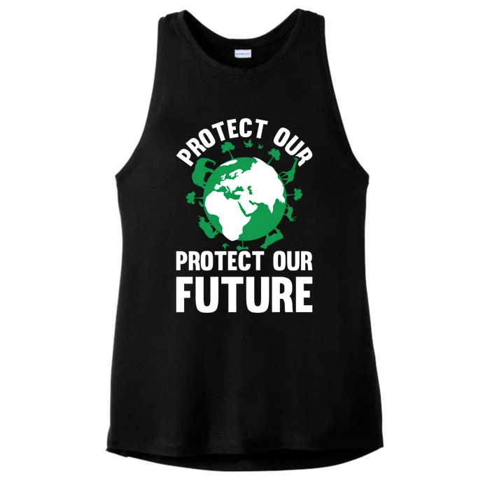 Environt Earth Day Protect Our Earth Protect Our Future Gift Ladies Tri-Blend Wicking Tank