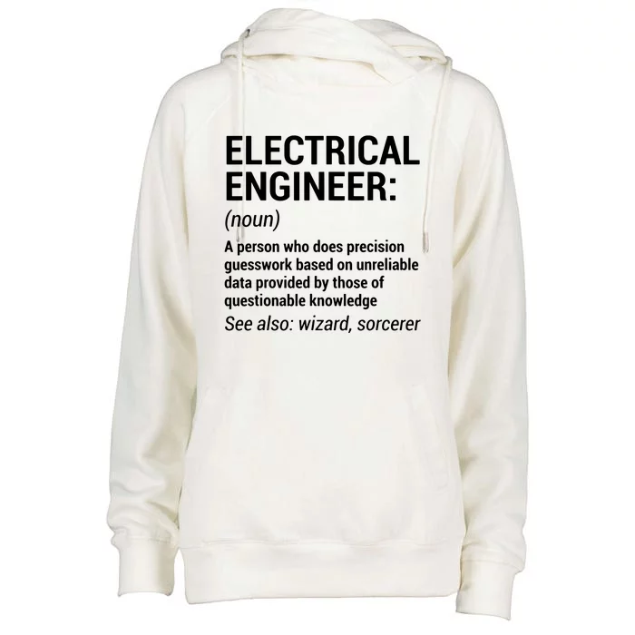 Electrical Engineer Definition Funny Engineering Womens Funnel Neck Pullover Hood