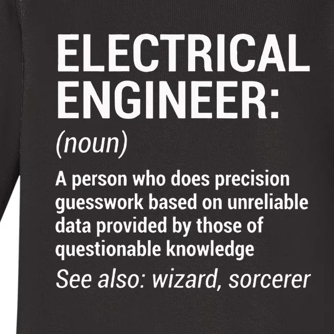 Electrical Engineer Definition Funny Engineering Baby Long Sleeve Bodysuit