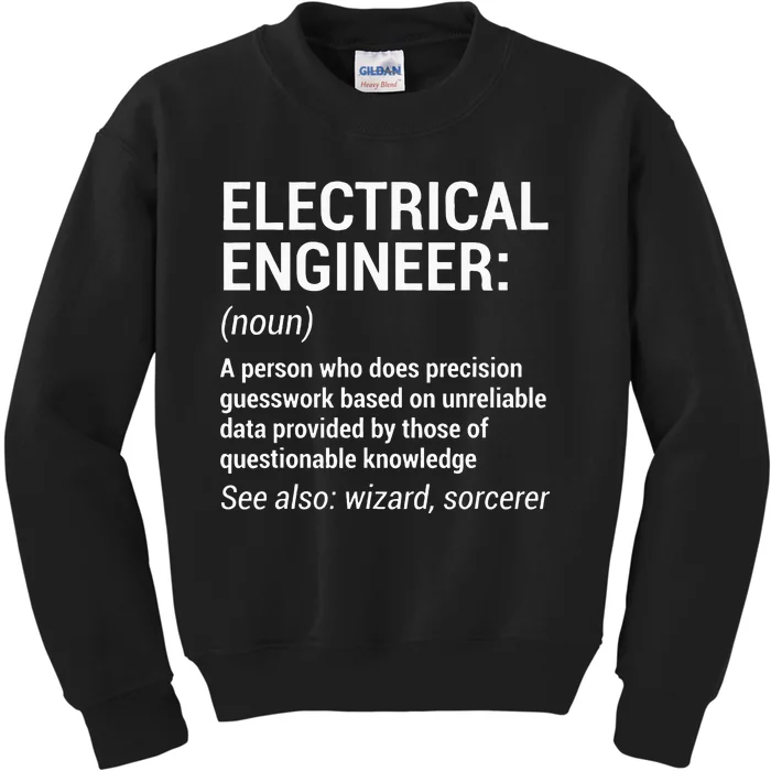 Electrical Engineer Definition Funny Engineering Kids Sweatshirt