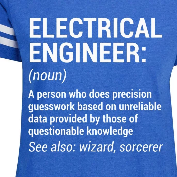 Electrical Engineer Definition Funny Engineering Enza Ladies Jersey Football T-Shirt