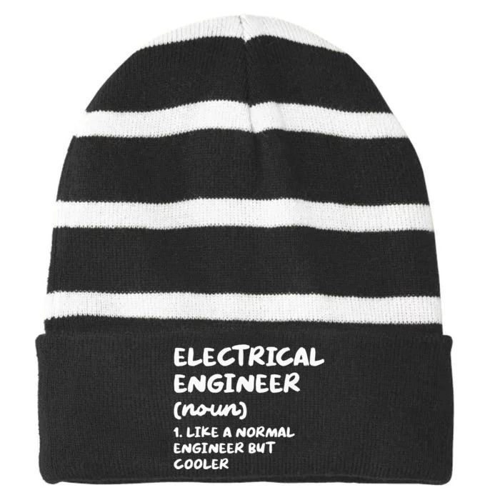 Electrical Engineer Definition Funny Engineering Striped Beanie with Solid Band