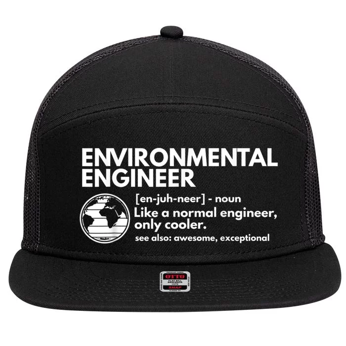 Environmental Engineer Definition Funny Engineering 7 Panel Mesh Trucker Snapback Hat