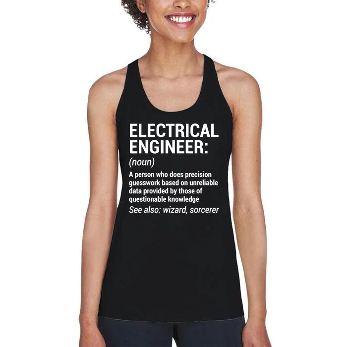 Electrical Engineer Definition Tshirt Funny Engineering Tee Women's Racerback Tank