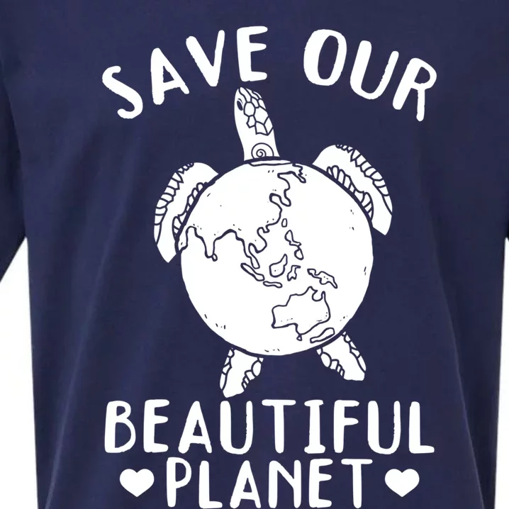 Environt Earth Day Turtles Save Our Beautiful Planet Cool Gift Sueded Cloud Jersey T-Shirt