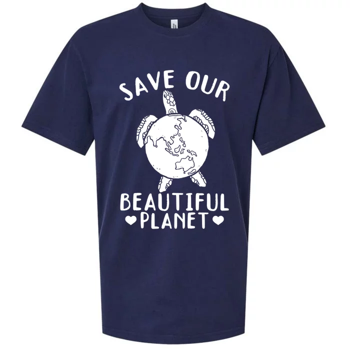 Environt Earth Day Turtles Save Our Beautiful Planet Cool Gift Sueded Cloud Jersey T-Shirt