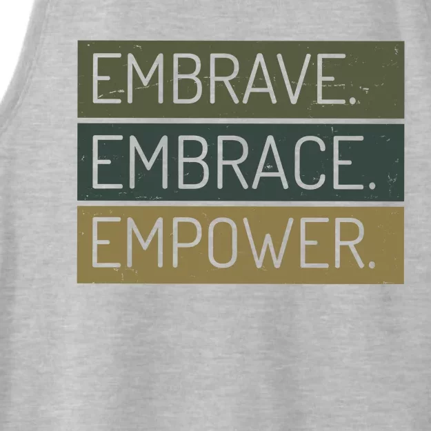 Embrave Embrace Empower Quote Ladies Tri-Blend Wicking Tank