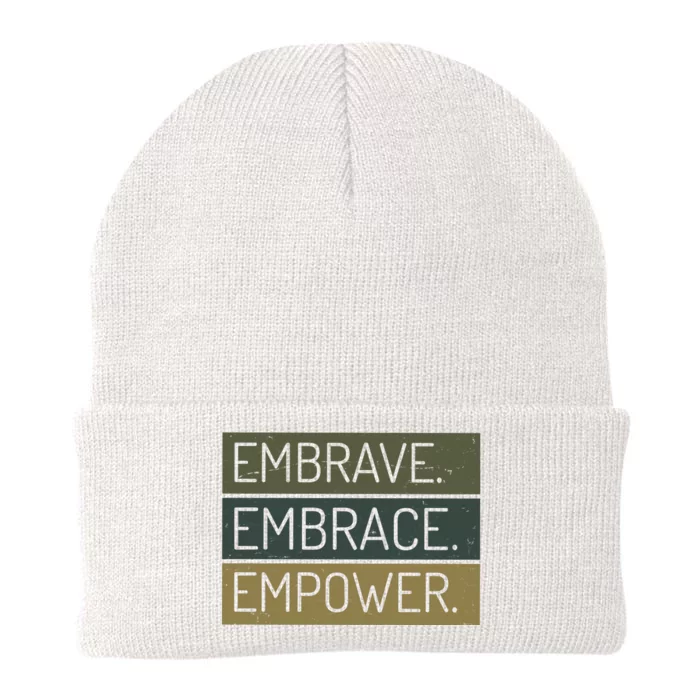 Embrave Embrace Empower Quote Knit Cap Winter Beanie