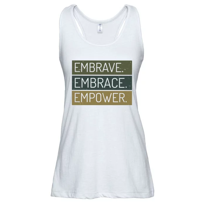 Embrave Embrace Empower Quote Ladies Essential Flowy Tank