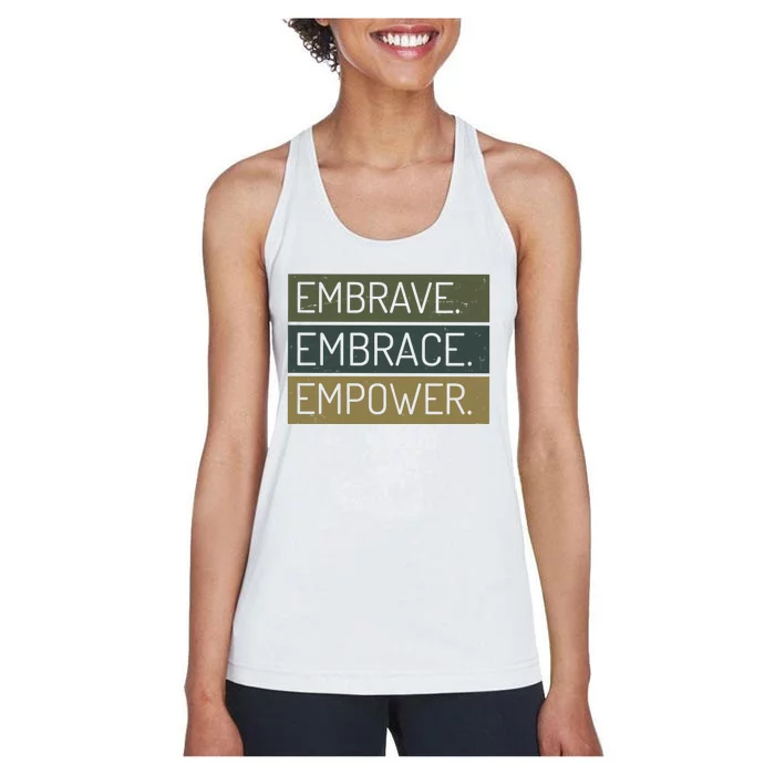 Embrave Embrace Empower Quote Women's Racerback Tank