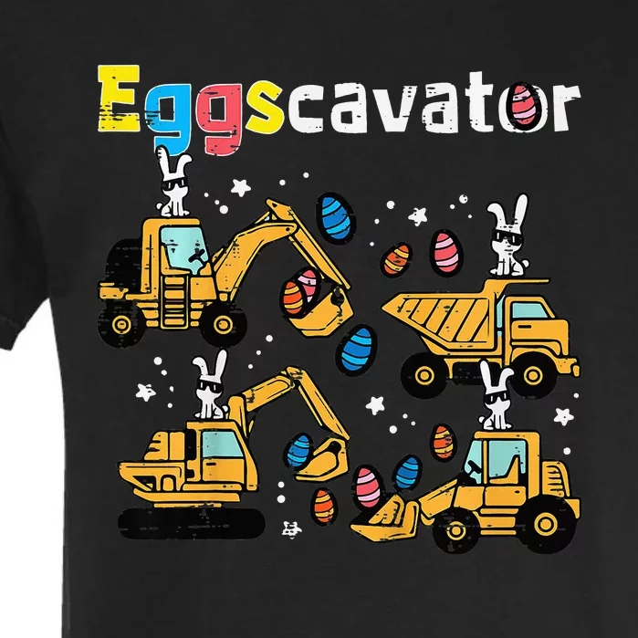 Eggscavator Easter Egg Hunt Construction Trucks Garment-Dyed Heavyweight T-Shirt