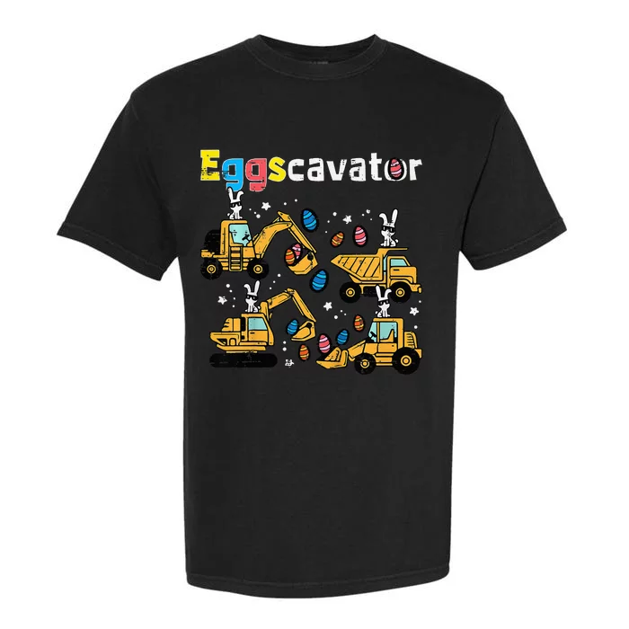 Eggscavator Easter Egg Hunt Construction Trucks Garment-Dyed Heavyweight T-Shirt